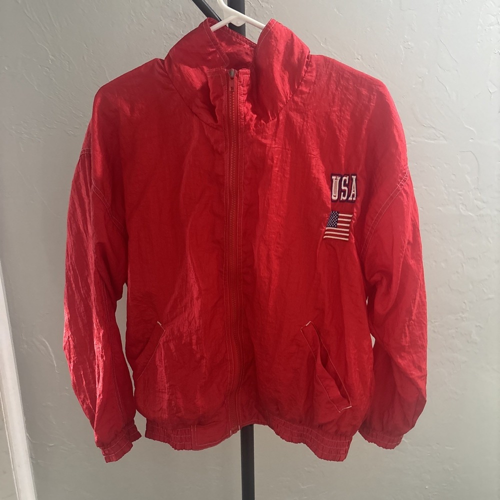 Vintage Active Exposure Jacket MED USA  Track Run Windbreaker Retro 80s